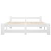 Higsose White Bed Frame 204 x 187 x 55 cm, Solid Pine and Plywood, No Mattress view 2