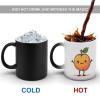 KWQDOZF Cute Peach-Print Heat-Changing Coffee Mug view 4