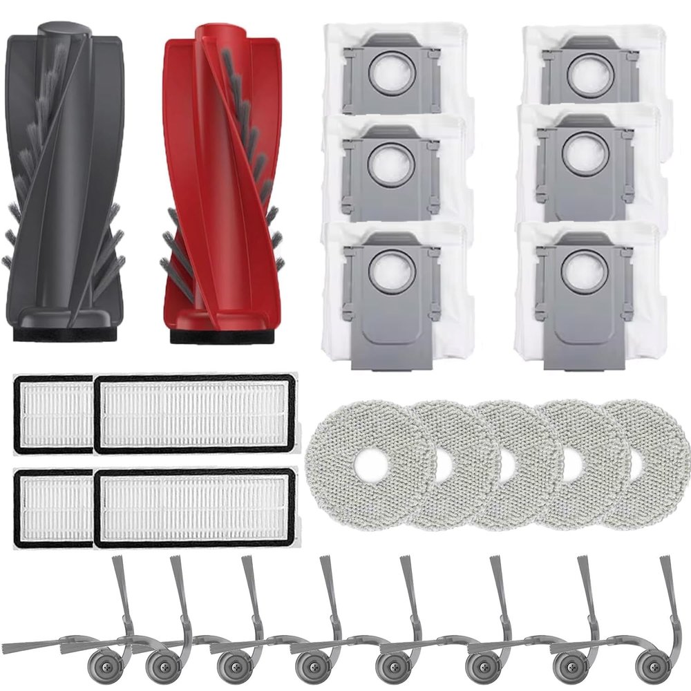 Vacuum Cleaner Replacement Parts Compatible with Roborock Qrevo Curv/P20 Pro, 25-Piece Accessory Set