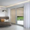 K-Home Klemmfix Madrid Day & Night Roller Blind, No Drilling, Beige Gradient, W110 x H150 cm view 1