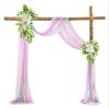 CvbGNJm Wedding Arch Curtain, Tulle Chiffon Drapery, Colorful, 1 Panel, 70 x 550 cm view 1
