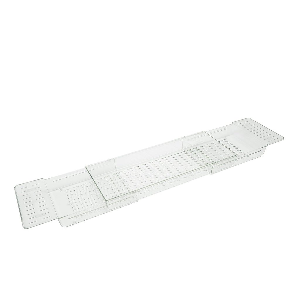 Expandable Transparent PET Bathtub Tray, Green