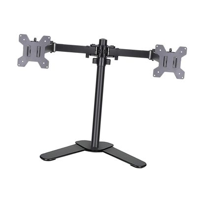 Dual-Monitor Desk TV Stand for 10–27-Inch Flat Screens, Fully Adjustable Arms, VESA up to 100 x 100 mm