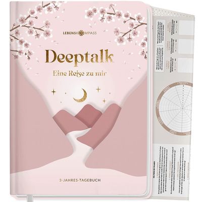 LEBENSKOMPASS 3-Year Journal for Adults – Deeptalk: A Journey to Myself, BLOSSOM, One Line a Day, DIN A5 Hardcover