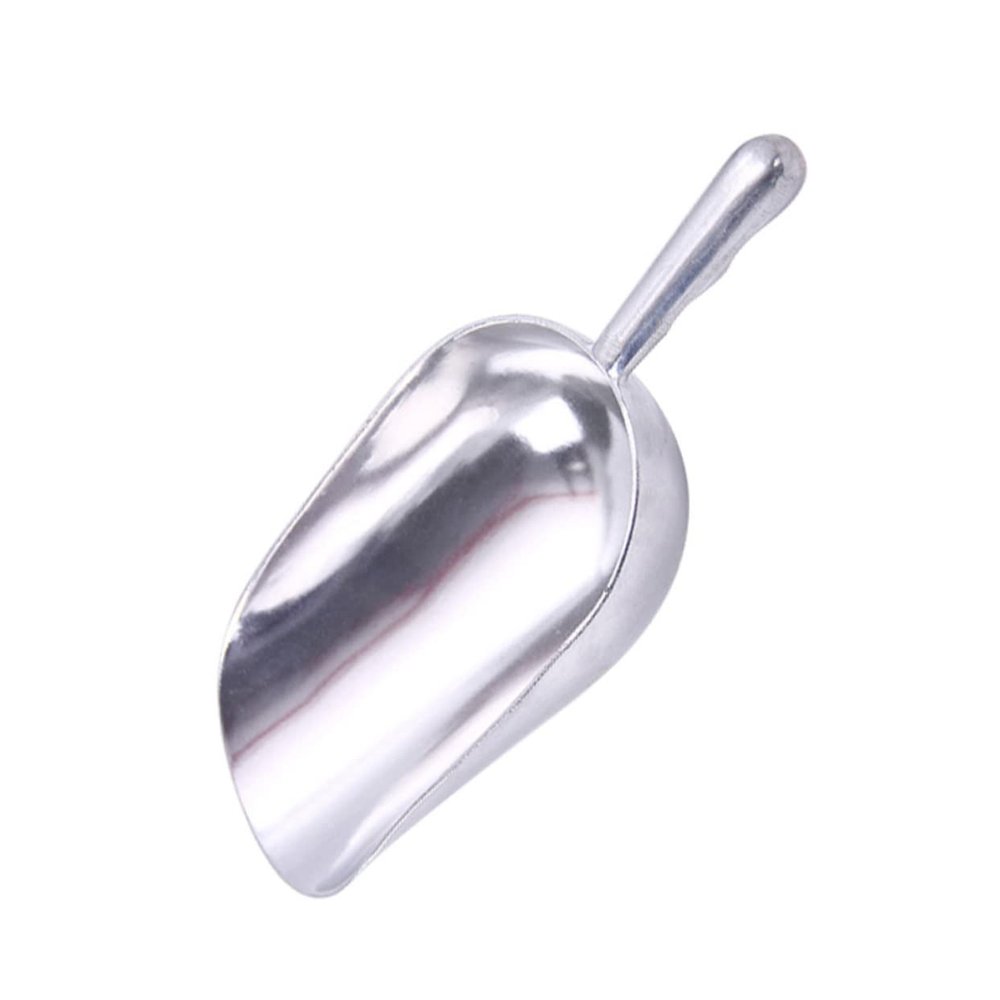 Thick-Walled Aluminum Alloy Ice Scoop, Silver