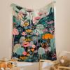 BIAFRA Plush Lotus Plant-Print Blanket, 135 x 200 cm view 2