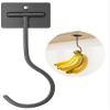bussdis Adhesive Under-Cabinet Banana Hanger, No Drilling, Foldable Magnetic Hook, Space-Saving, Holds up to 5.9 kg, Black view 1