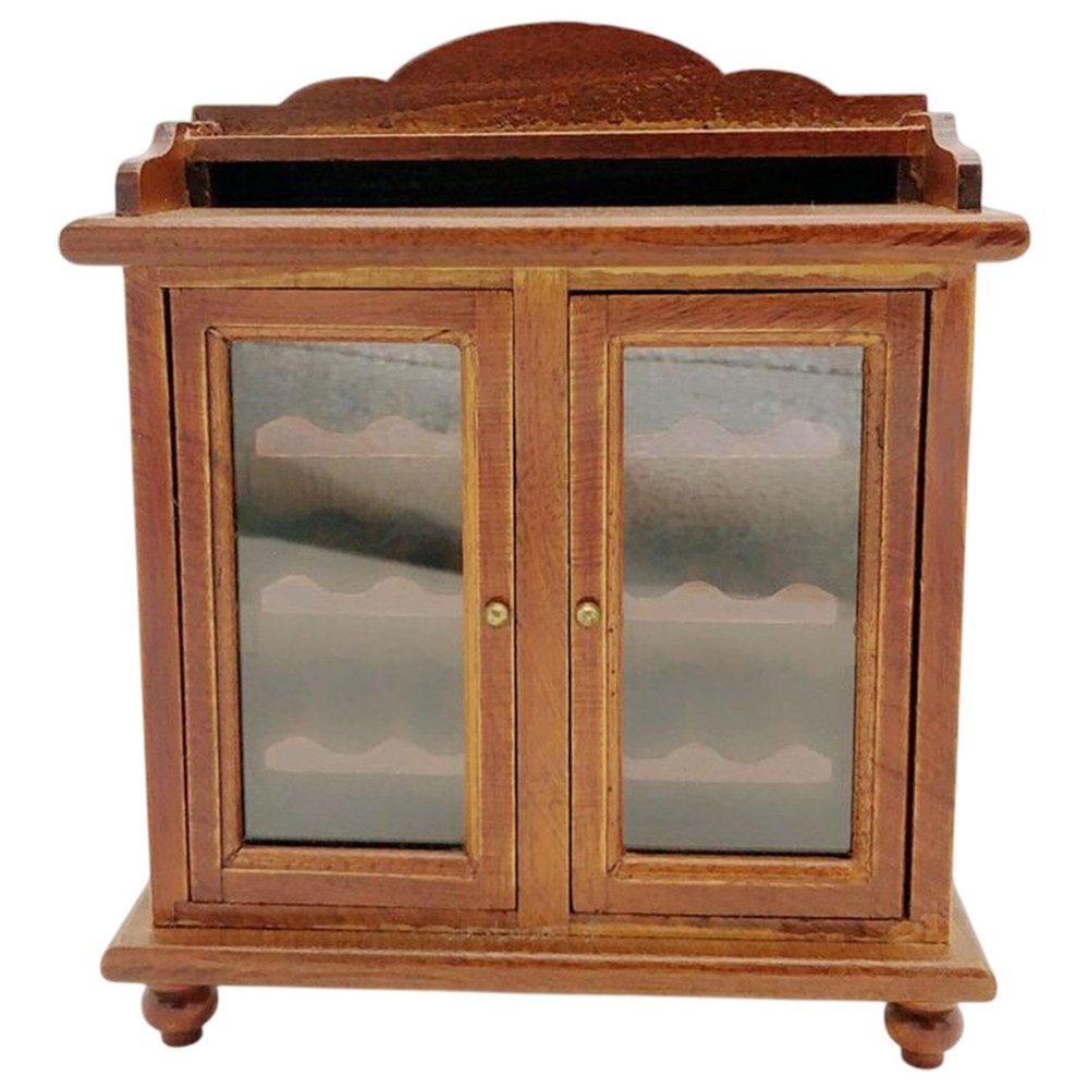 Oshhni 1:12 Dollhouse Miniature Wooden Wine Cabinet