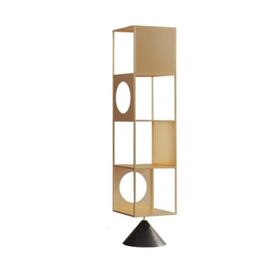 Rotating Bookshelf for Living Room, Gold, M