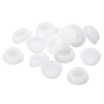 QUARKZMAN 28-Piece Silicone Plugs, Round Snap-In Hole Plugs for 14.5–15.5 mm Holes, Transparent