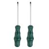 QUARKZMAN 2-Piece SL3 Flat-Head Screwdriver Set, 147 mm, Magnetic CR-V Slotted Screwdrivers with Ergonomic Green Handles view 1