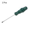 QUARKZMAN 2-Piece SL3 Flat-Head Screwdriver Set, 147 mm, Magnetic CR-V Slotted Screwdrivers with Ergonomic Green Handles view 3