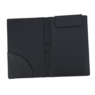 PU Leather Guest Check Holder with Pen Clip and Compartments