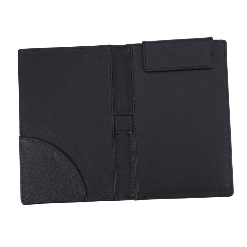 PU Leather Guest Check Holder with Pen Clip and Compartments