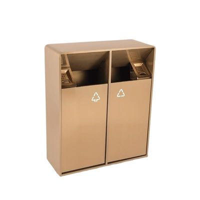Lizhuzhuzs28 Kitchen Trash Can 38 L/80 L, Indoor/Outdoor, Double Compartment, Metal Ashtray, Large Square Commercial Waste Bin (Medium)