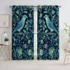Blue-Green Blackout Grommet Curtains with William Morris Forest Birds, 2-Piece Set, 183 x 117 cm view 1