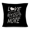 Yelolyio Decorative Pillow Cover with “Love You More” Quote, Cotton-Linen, 55.9 x 55.9 cm view 2