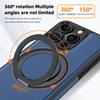 Magnetic Leather Case for iPhone 16 Pro Max with MagSafe Compatibility, 360° Rotating Stand, Blue view 3