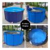 JQGADL Above-Ground Canvas Fish Pond Pool, Round, Foldable, Blue, 1.8 x 0.8 m / 2,000 L view 4