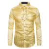 Men's Glitter Shirt, 1970s/1980s Style, Slim Fit, Long Sleeve view 3