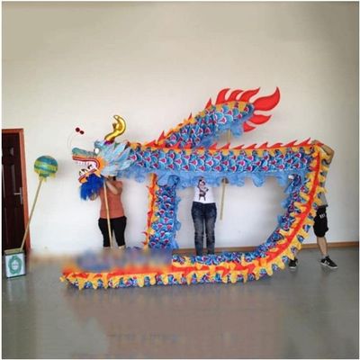 15 m Silk Lion Dance Costume Head for 8 Players, Outdoor Parade and Chinese New Year
