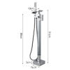 CWCQGH Freestanding Black Bathtub Waterfall Faucet with Shower, 360° Swivel Spout, Tub Faucet, B view 3