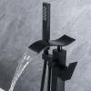 CWCQGH Freestanding Black Bathtub Waterfall Faucet with Shower, 360° Swivel Spout, Tub Faucet, B view 4