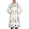 SATUSA Feather Arrow Print Waterproof Apron with Pockets, White, One Size view 1