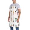 SATUSA Feather Arrow Print Waterproof Apron with Pockets, White, One Size view 2