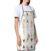 SATUSA Feather Arrow Print Waterproof Apron with Pockets, White, One Size view 3