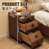 HBOOMOEM Solid Wood Nightstand, 3-Tier Storage, Walnut, 50 x 30 cm view 2