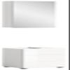 Newroom White High-Gloss Bathroom Furniture Set with Lighting and Mirror Cabinet view 1