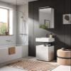 Newroom White High-Gloss Bathroom Furniture Set with Lighting and Mirror Cabinet view 2