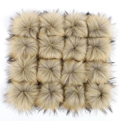 ROCILA 2-Pack 10/12/15 cm Faux Fur Pompoms for Hats, DIY Knitted Hat Accessories