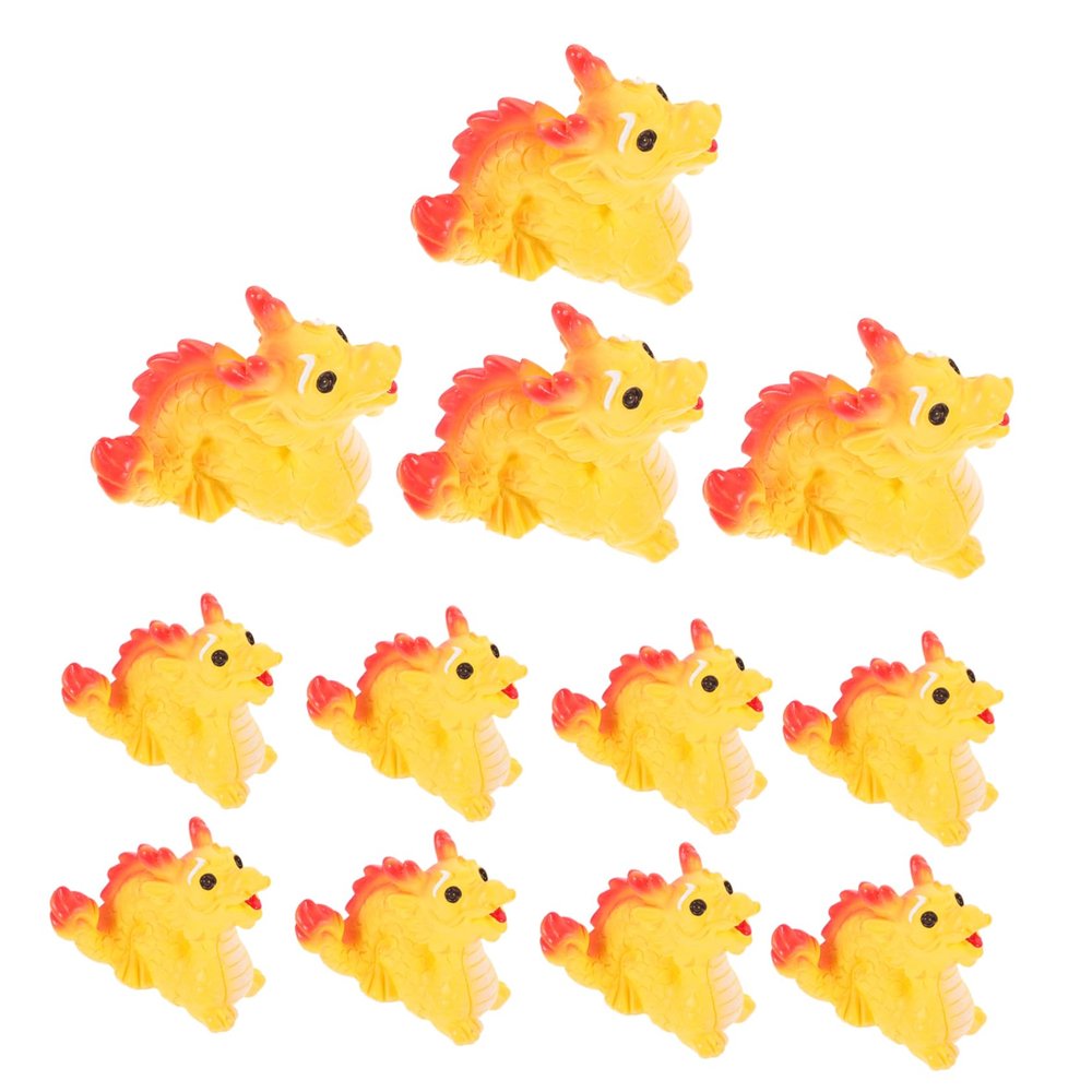 Sosoport 12-Piece Small Resin Dragon Figurine Set