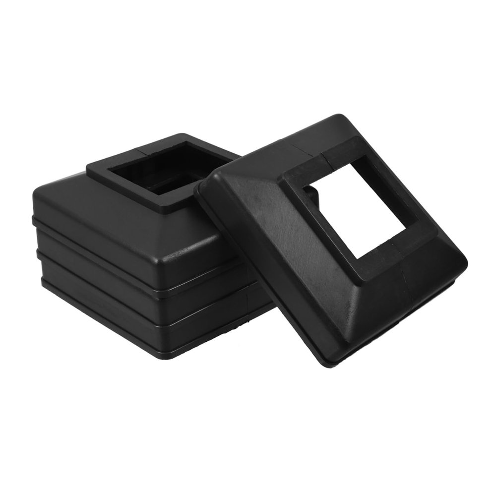 Black Plastic Post Protectors for Outdoor Fences and Railings
