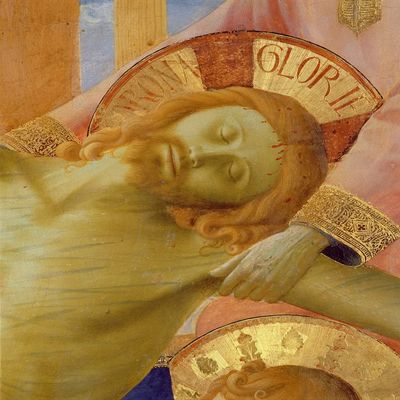 PSVDCTOO Vintage Wall Decor Poster, Santa Trinita Altarpiece: The Head of the Dead Christ, Tempera and Gold by Fra Angelico, 60 x 90 cm