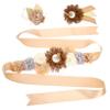 Holibanna Sash for Expectant Mother with Floral Pattern and Fine Lace, Fashionable Satin Party Sash for Pregnancy and Baby Shower view 1