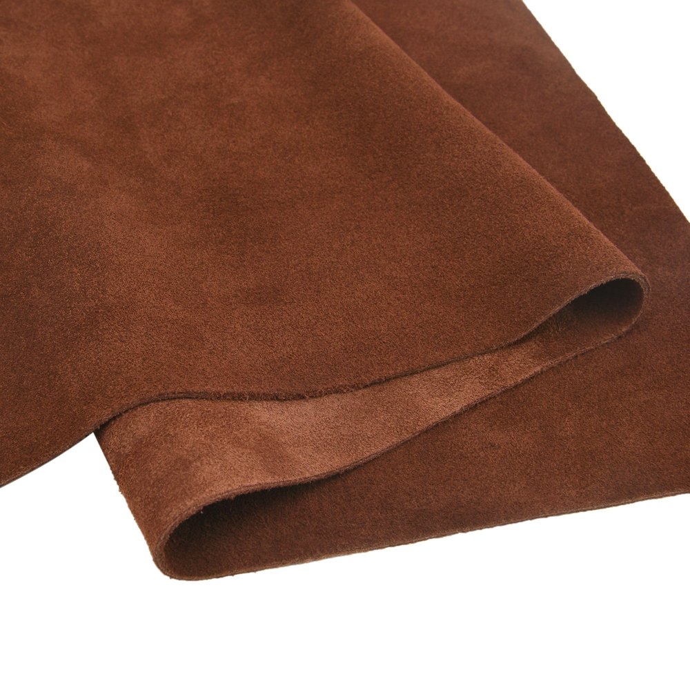 1.5 mm Suede Leather Piece, Soft Genuine Cow Split Leather, Leatherworking Material, Reddish Brown, 30.5 x 61 cm
