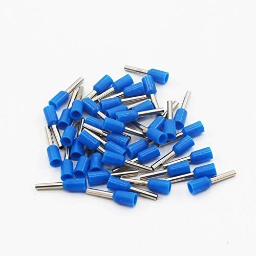100 pcs/pack E0508 E7508 E1008 E1508 E2508 Insulated Ferrule Terminal Block Cord End Wire Connectors, Electrical Crimp Terminators (3, E6012)