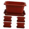 Sosoport 5-Piece Large Flower Pots with Saucers, Bonsai Planters for Garden and Balcony, for Flowers and Succulents, Durable and Elegant view 1