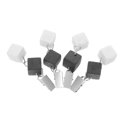 ABOOFAN Stone and Iron Tablecloth Weights, Windproof Tablecloth Clips, 4-Piece Set