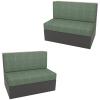Stretchy RV Dinette Cushion Covers, Green, 2-Pack view 1
