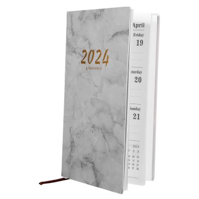 Lurrose 365-Day Daily Planner with Modern Marble PU Cover