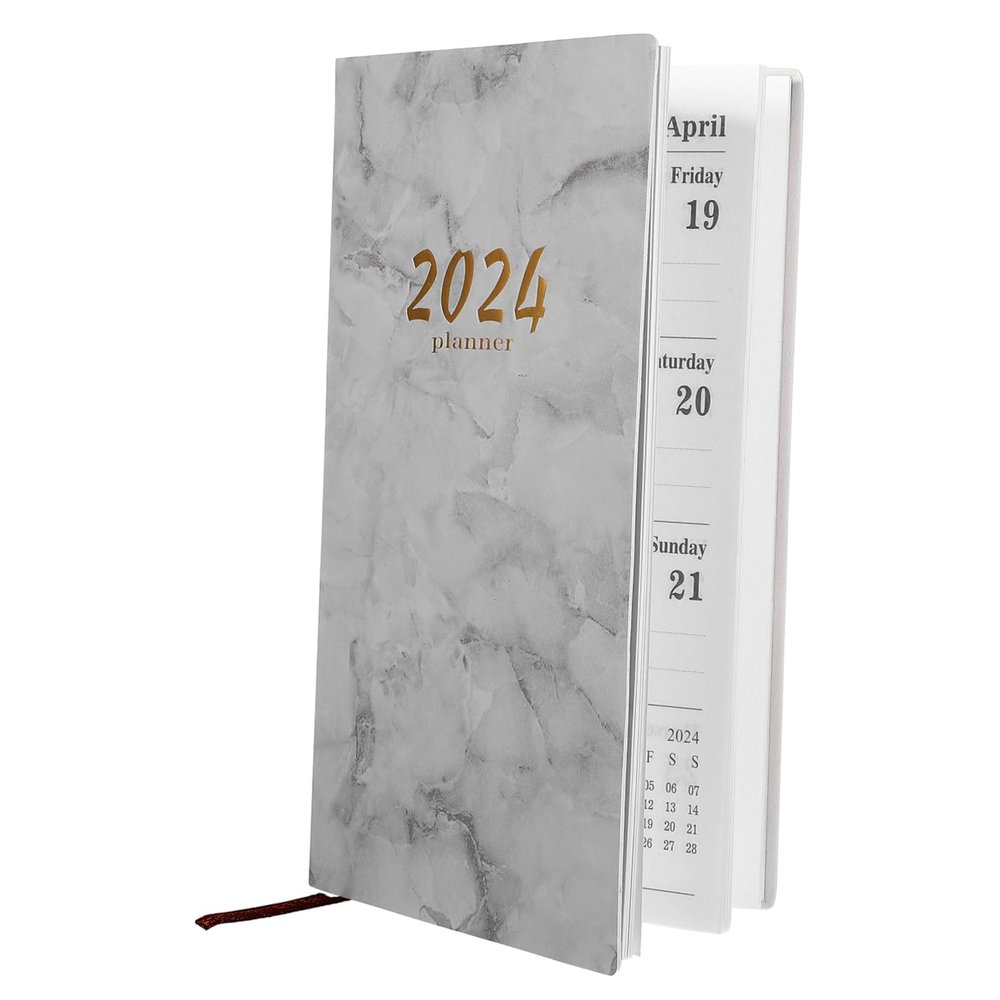 Lurrose 365-Day Daily Planner with Modern Marble PU Cover