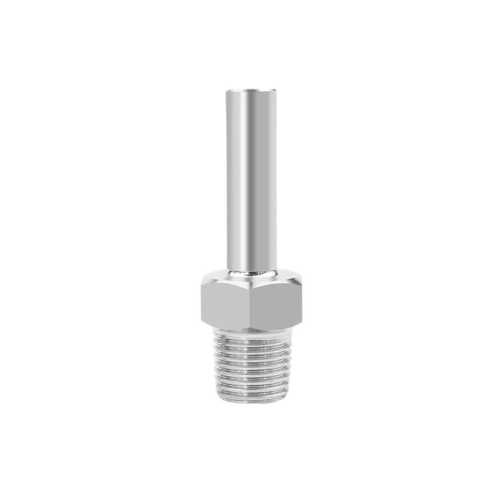 BYLSAGWHT BSPT/NPT Male to 6 mm (1/4 in) Tube OD Auto-Weld 316L Stainless Steel Pipe Fitting