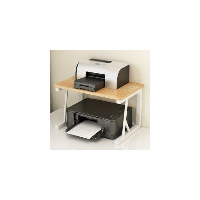 HUFIREHU 2-Tier Wooden Printer Stand, White