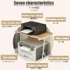 HUFIREHU 2-Tier Wooden Printer Stand, White view 3