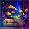 Hixingo Tapestry Wall Hanging, 3D Fluorescent Print, Colorful Mushrooms, 180 x 230 cm view 1