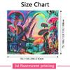 Hixingo Tapestry Wall Hanging, 3D Fluorescent Print, Colorful Mushrooms, 180 x 230 cm view 2